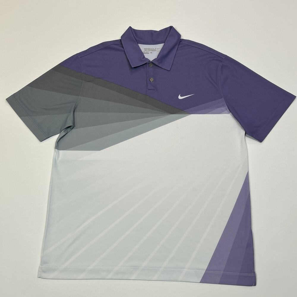 Nike Golf Tour Performance Dri-FIT Polo Shirt Men's Large Purple Gray Perform